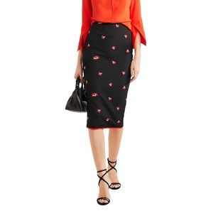 Victoria Beckham Floral-jacquard Pencil Skirt